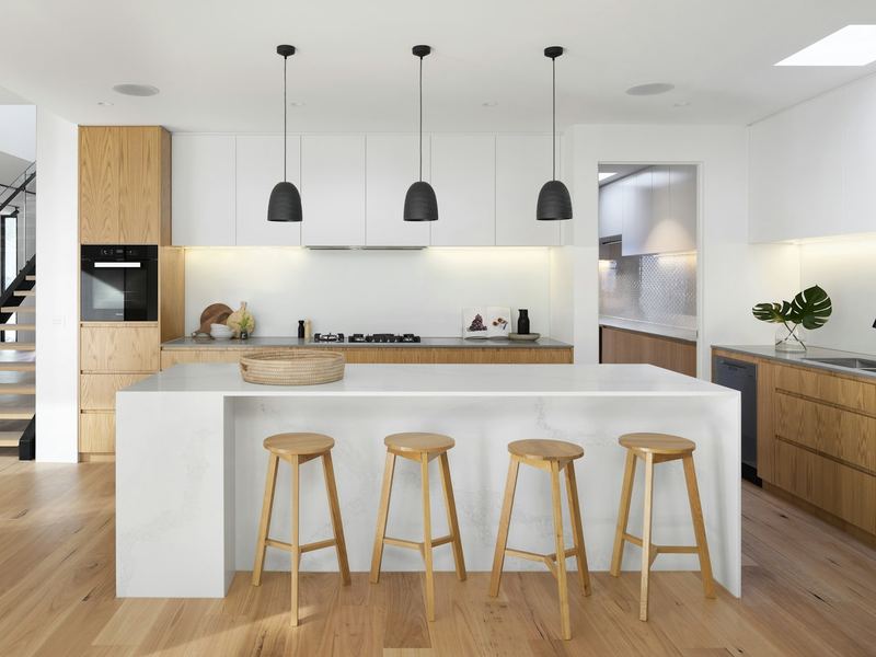 Newly remodelled kitchen with modern cabinetry and fittings